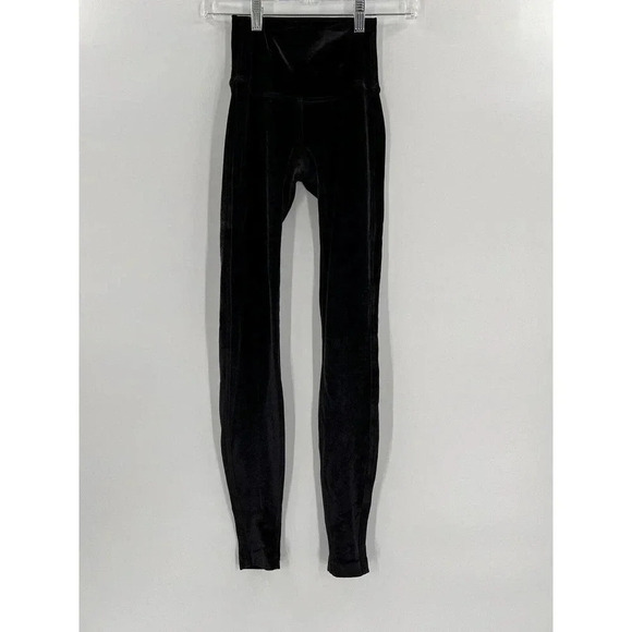 LULULEMON Wunder Lounge HR Tight 28” VELVET Leggings-Black-SIZE 2 Small EUC - Picture 5 of 6